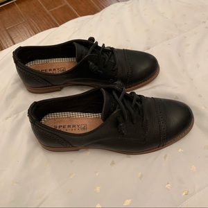 Black Sperry Top Sider Oxfords